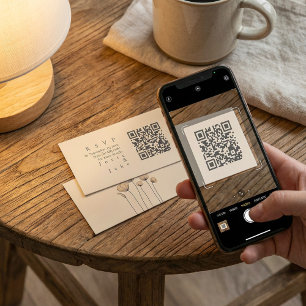 Minimalistisk OSA för matade tonblommor QR-kod Tilläggskort