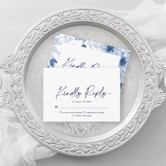 Minimalistisk OSA kort för Dusty Blue-Blommigt