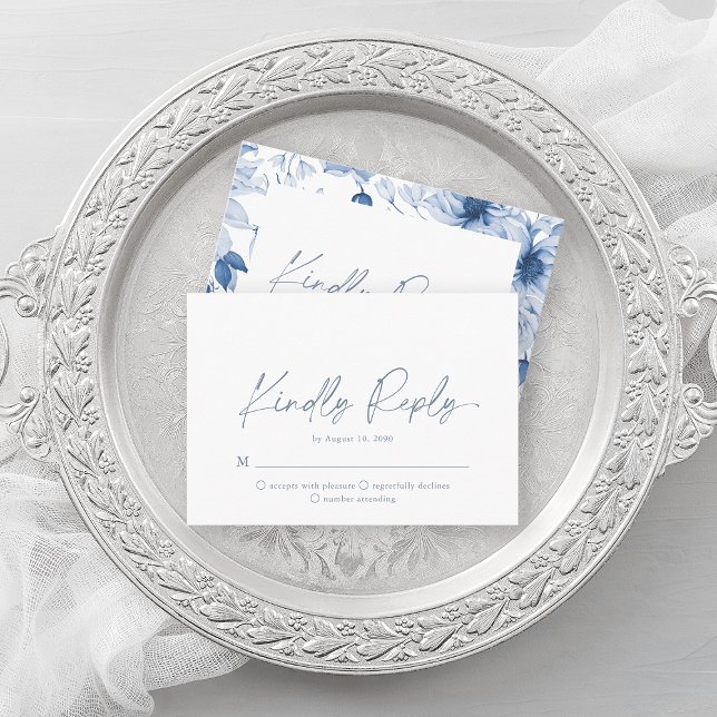 Minimalistisk OSA kort för Dusty Blue-Blommigt (Skapare uppladdad)