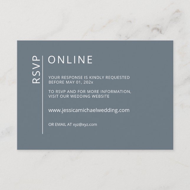 Minimalistisk OSA kort för Dusty Blue-Online (Framsida)