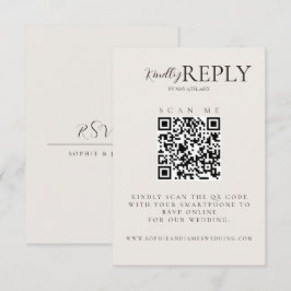 Minimalistisk OSA kort för QR-kod i Bröllop