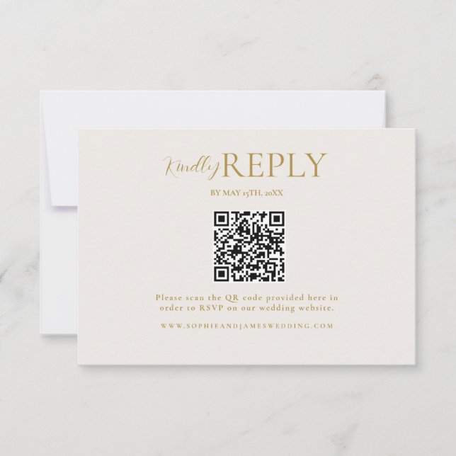 Minimalistisk OSA kort för QR-kod i Guld (Framsida)