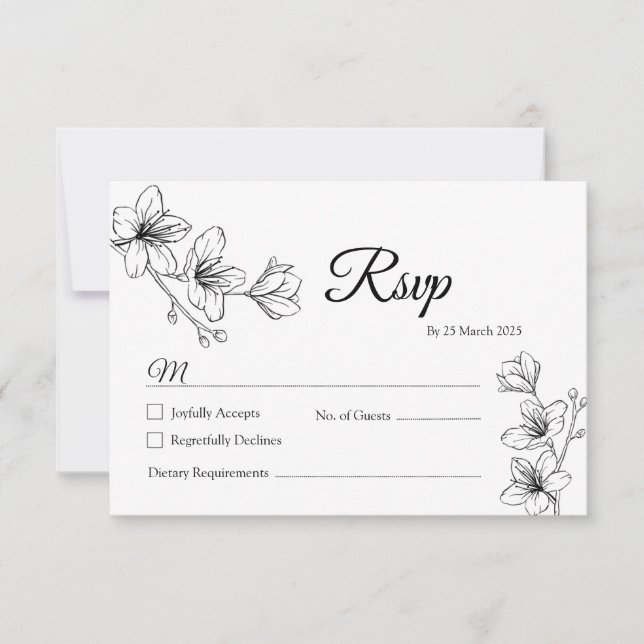 Minimalistisk OSA kort för vit Blommigt (Framsida)