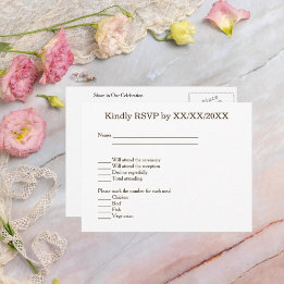Minimalistisk OSA Menu-Anpassningsbar Bride Groom- Inbjudan Vykort