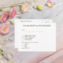 Minimalistisk OSA Menu-Anpassningsbar Bride Groom- Inbjudan Vykort