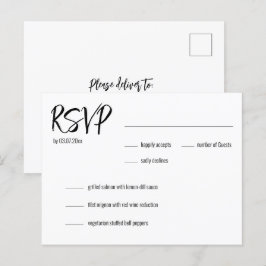 💍 Minimalistisk OSA och menyval för Elegant Vykort