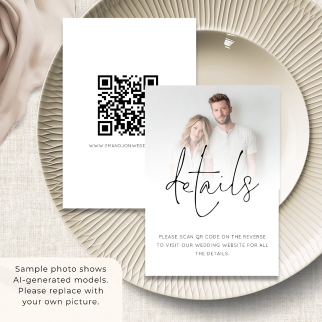 Minimalistisk överlagring av foto med QR-kod för b Tilläggskort (Skapare uppladdad)