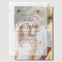 Minimalistisk överlagring av svart och vit Blommig