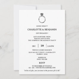 Minimalistisk överraskande Förlovningsfest Inbjudningar