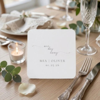 Minimalistisk övningsmiddag Bröllop Underlägg Papper Kvadrat