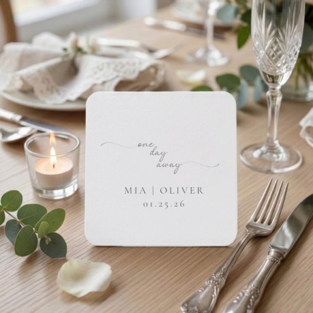 Minimalistisk övningsmiddag Bröllop Underlägg Papper Kvadrat (Skapare uppladdad)