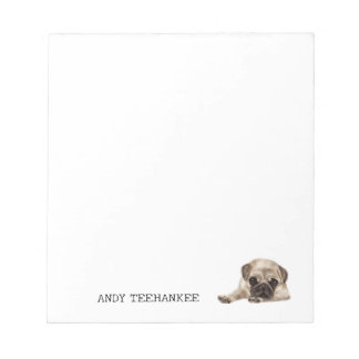 Minimalistisk Pad-Hund Pug, redigerbar, anpassa Anteckningsblock