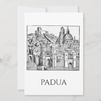 Minimalistisk Padua Medeltida Stadssiluett Linjeko Inbjudningar