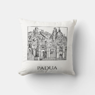 Minimalistisk Padua Medeltida Stadssiluett Linjeko Kudde