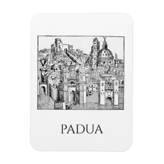 Minimalistisk Padua Medeltida Stadssiluett Linjeko Magnet