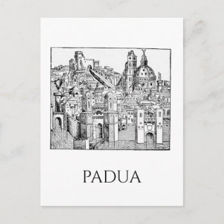 Minimalistisk Padua Medeltida Stadssiluett Linjeko Vykort