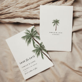 Minimalistisk palmträd bröllopsinbjudan inbjudningar