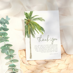 Minimalistisk Palmtre Boho Tropisk Bröllopsdusch Tack Kort