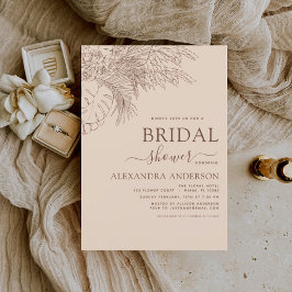 Minimalistisk Pampas Grass för budgeterad Möhippa Flygblad