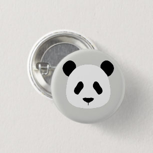 Minimalistisk Panda Mönster - lätt Grått Knapp