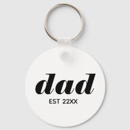 Minimalistisk pappa Est fars dag Nyckelring