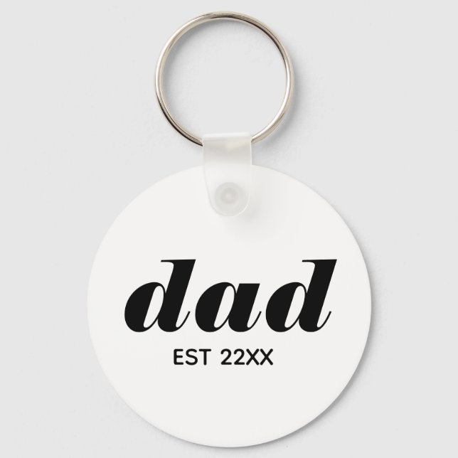 Minimalistisk pappa Est fars dag Nyckelring (Framsida)