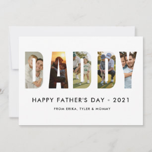Minimalistisk Pappa Fotokollage Gott fars dag Kort