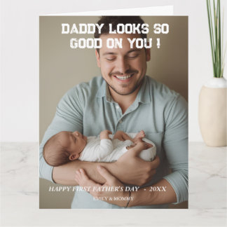 Minimalistisk Pappa Fotokollage Gott fars dag Kort