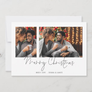 Minimalistisk par 2-fotoskript God jul Julkort