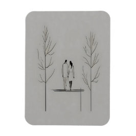 Minimalistisk par Modern Line Art Magnet