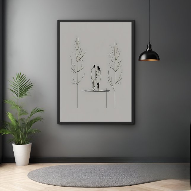Minimalistisk par Modern Line Art Poster (Skapare uppladdad)