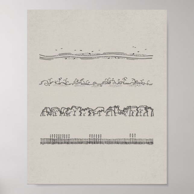 Minimalistisk parabel till Sower - Matthew 13 Poster (Framsidan)