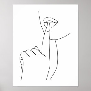 Minimalistisk paragraf för kvinnans Läppar och Nag Poster