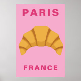 Minimalistisk Paris Frankrike Croissant Fransk Bag Poster