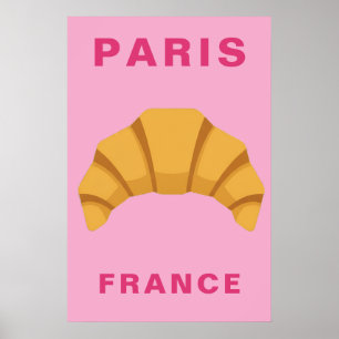 Minimalistisk Paris Frankrike Croissant Fransk Bag Poster