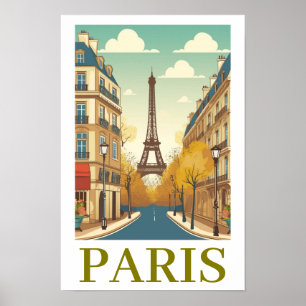 Minimalistisk Paris Frankrike Eiffeltornet Parisis Poster