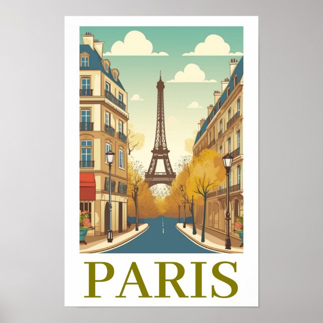 Minimalistisk Paris Frankrike Eiffeltornet Parisis Poster (Framsidan)