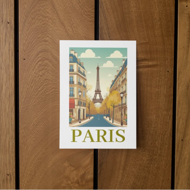 Minimalistisk Paris Frankrike Eiffeltornet Parisis Vykort (Skapare uppladdad)