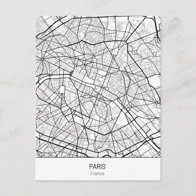 Minimalistisk Paris Frankrike Vykort (Framsida)