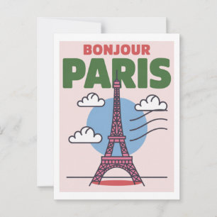 Minimalistisk Paris ikoniska Eiffeltornet Fransk s Vykort