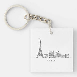 Minimalistisk Paris Siluett Linjekonst