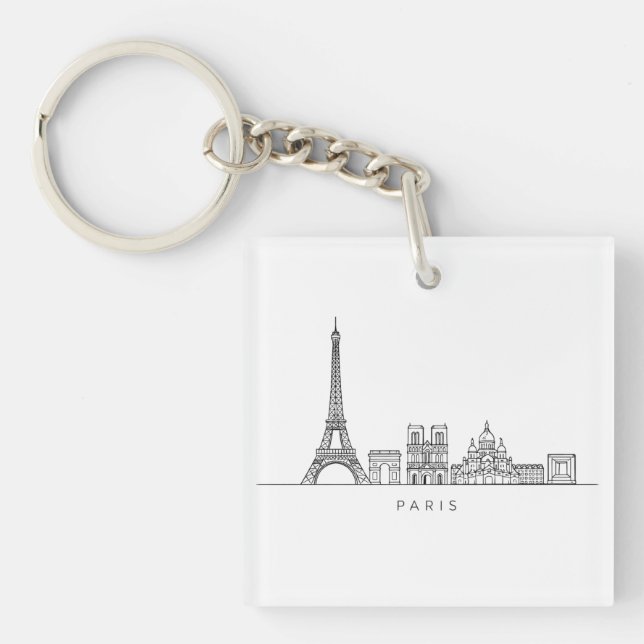 Minimalistisk Paris Siluett Linjekonst (Framsidan)
