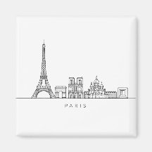 Minimalistisk Paris Siluett Linjekonst