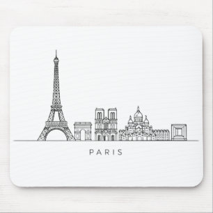 Minimalistisk Paris Siluett Linjekonst Musmatta