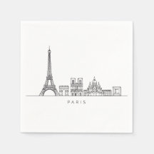 Minimalistisk Paris Siluett Linjekonst