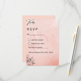Minimalistisk Päron Botanisk Bröllops RSVP OSA Kort
