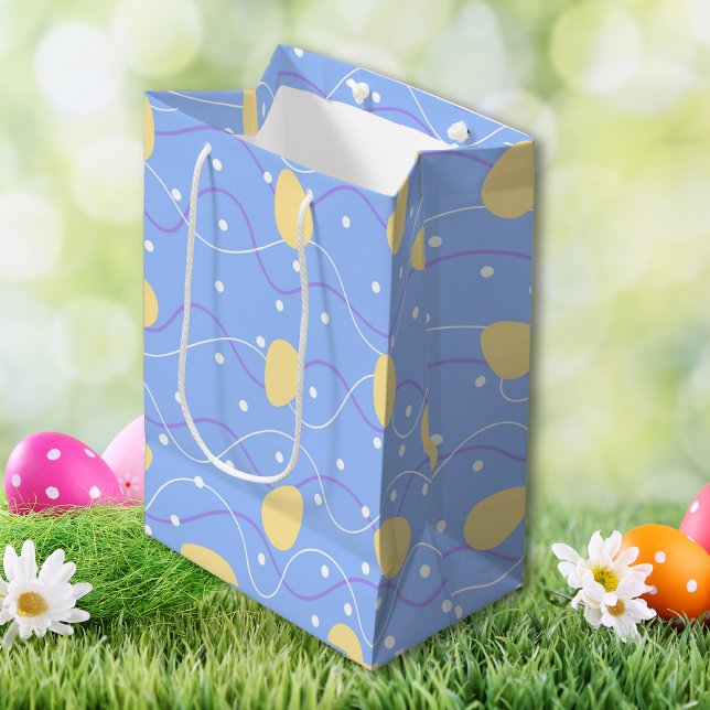 Minimalistisk Påsk-blått, Grönt och Gult (Minimalist Easter Blue, Green and Yellow Medium Gift Bag)