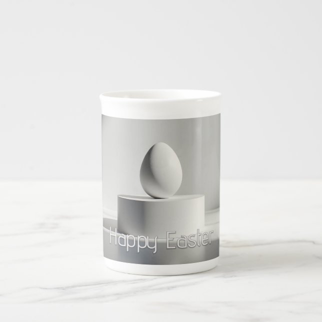 Minimalistisk påskägg på modern piedestal benporslin mugg (Framsidan)
