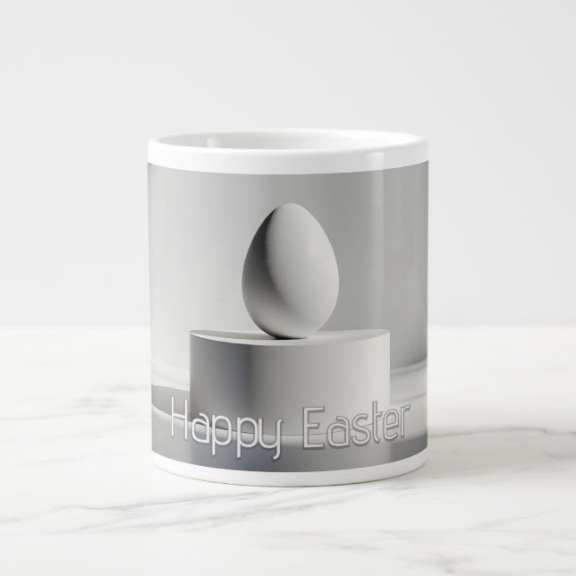 Minimalistisk påskägg på modern piedestal jumbo mugg (Framsidan)