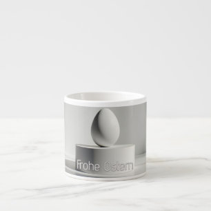 Minimalistisk påskägg på modernt podium espressomugg